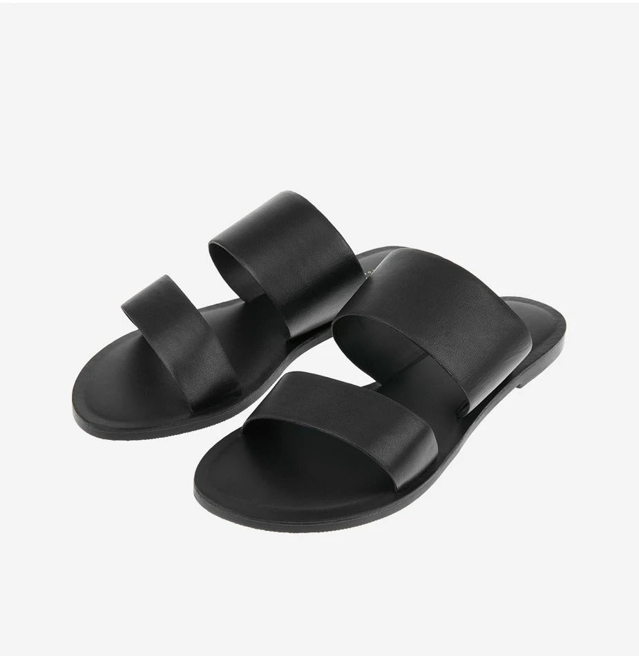 Wide Strap Mule Sandals