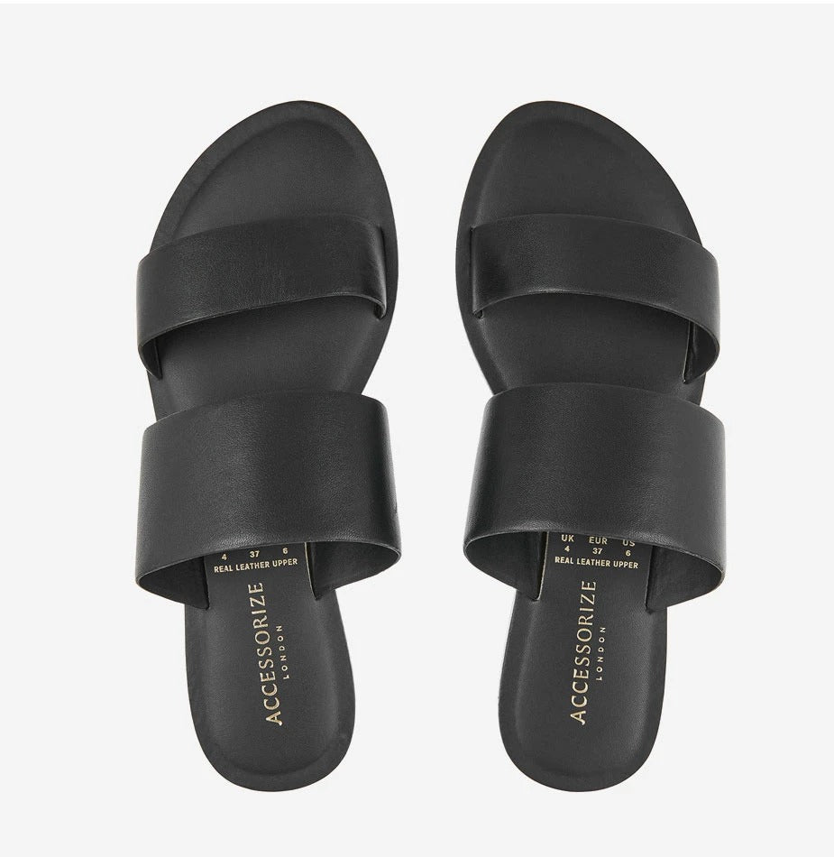 Wide Strap Mule Sandals